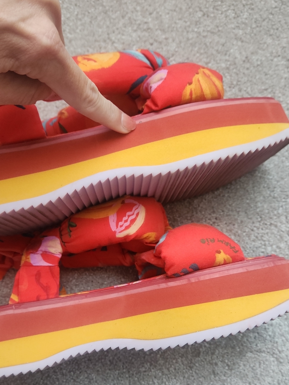 FARM Rio Red Puffy Fruit Platform Sandals - Picture 4 of 4